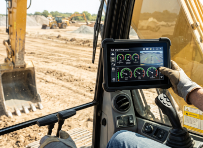 excavator cabin with TFT display
